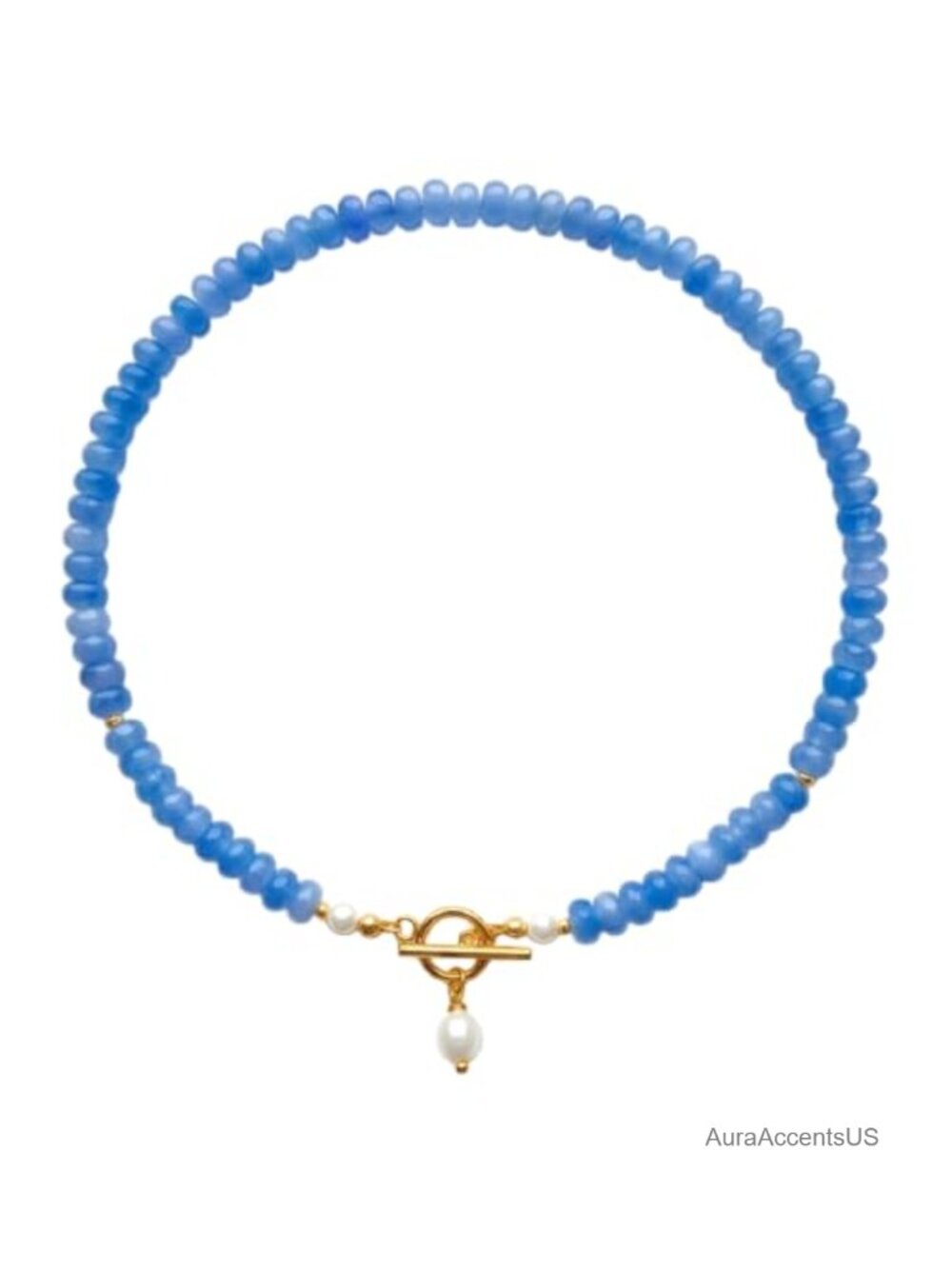 Boho Beaded Choker Necklace with Pearl Pendant Stainless Steel Women's Jewelry